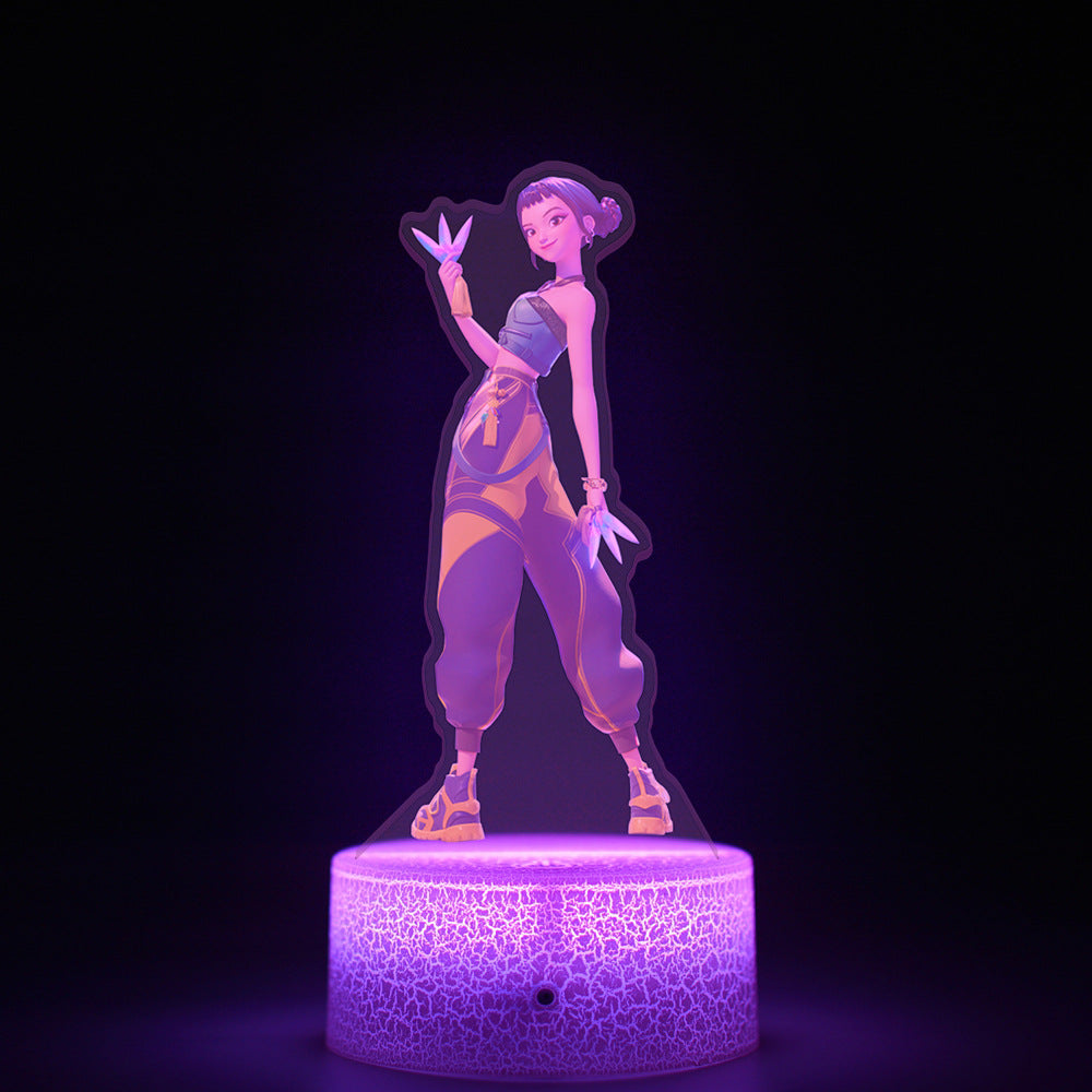 K-Pop Demon Hunter LED Night Light (16-Color Touch & Remote Control | Crack Stylish Base)