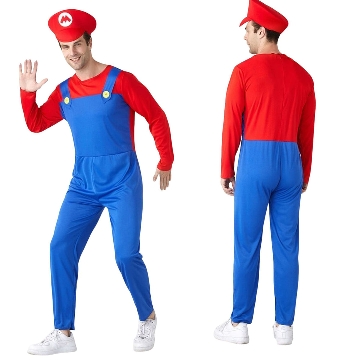 Super Mario Adult Costume - Mario RED with Hats and Mustache