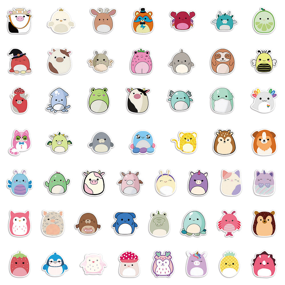 50PCS Squishmallows Doodle Stickers – Waterproof & Sunproof Vinyl Decals
