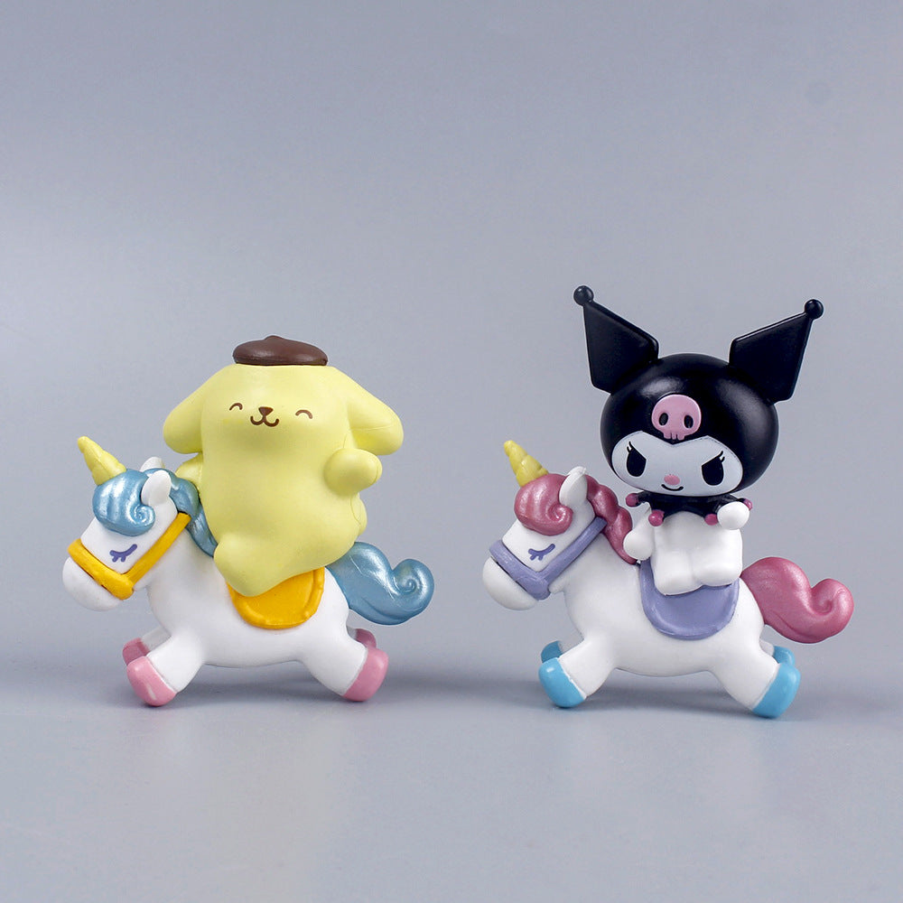 Sanrio Cake Figure Set of 6 with Unicorn Cake Topper Decoration