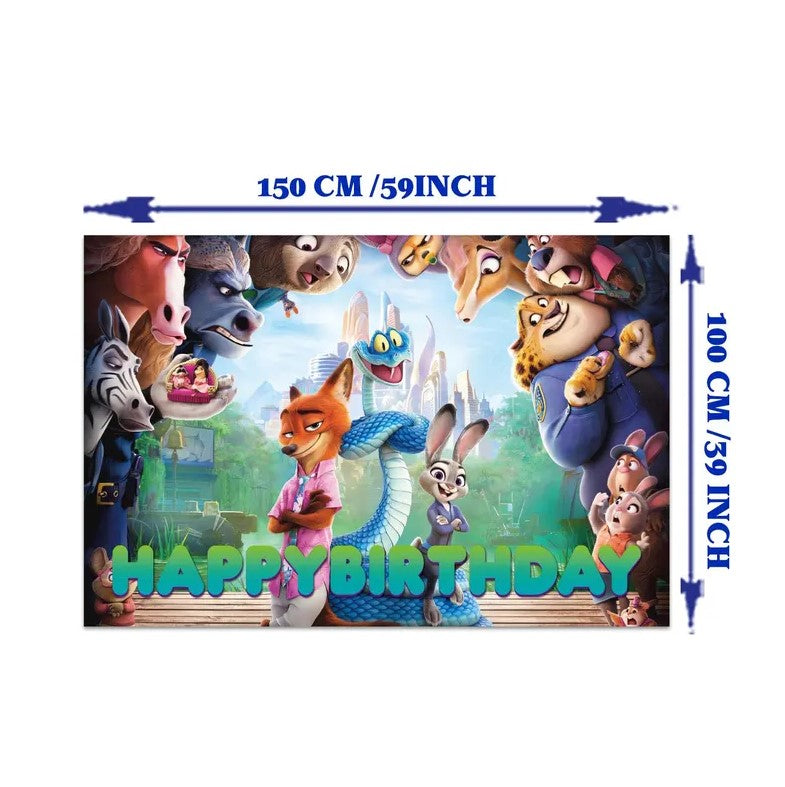 Zootopia 2 Birthday Party Decorations Kit – Banner, Balloons, Cake Toppers & Backdrop for Kids Birthday Party Supplies