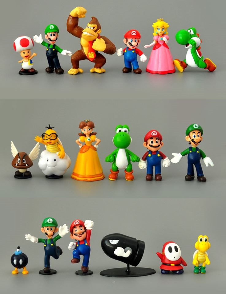 18PCS Super Mario toy Figures Toy, Cake Topper, party cake decoration