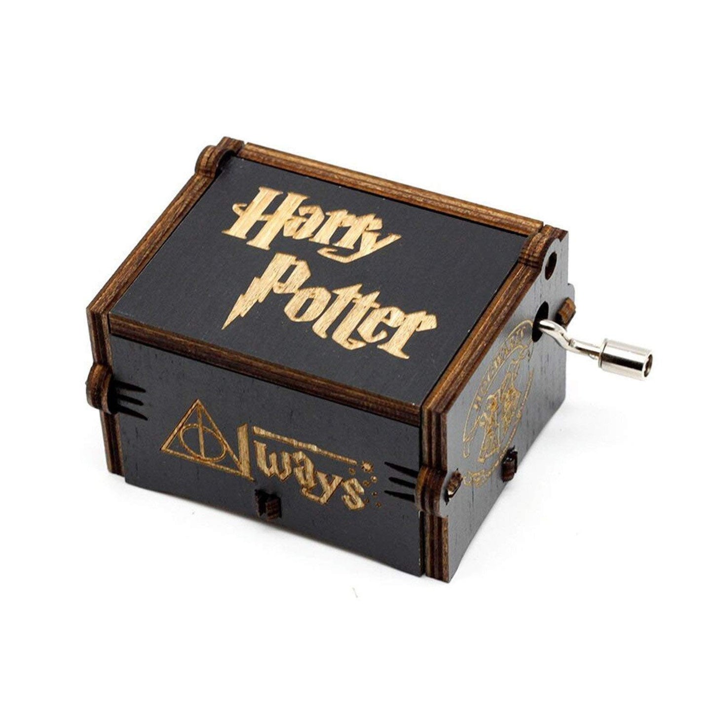Harry Potter Music Box Hand Crank Carved Wooden Musical Box