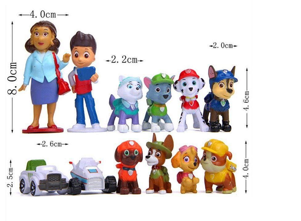 Paw Patrol and ride figures set of 10 cake decoration cake figures