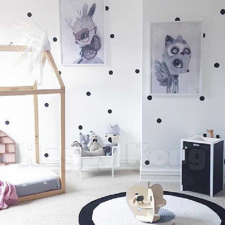 Black Dots wall decor stickers set of 20pcs