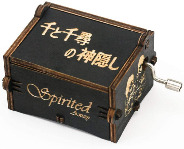 Spirit Away Music Box Hand Crank Carved Wooden Musical Box