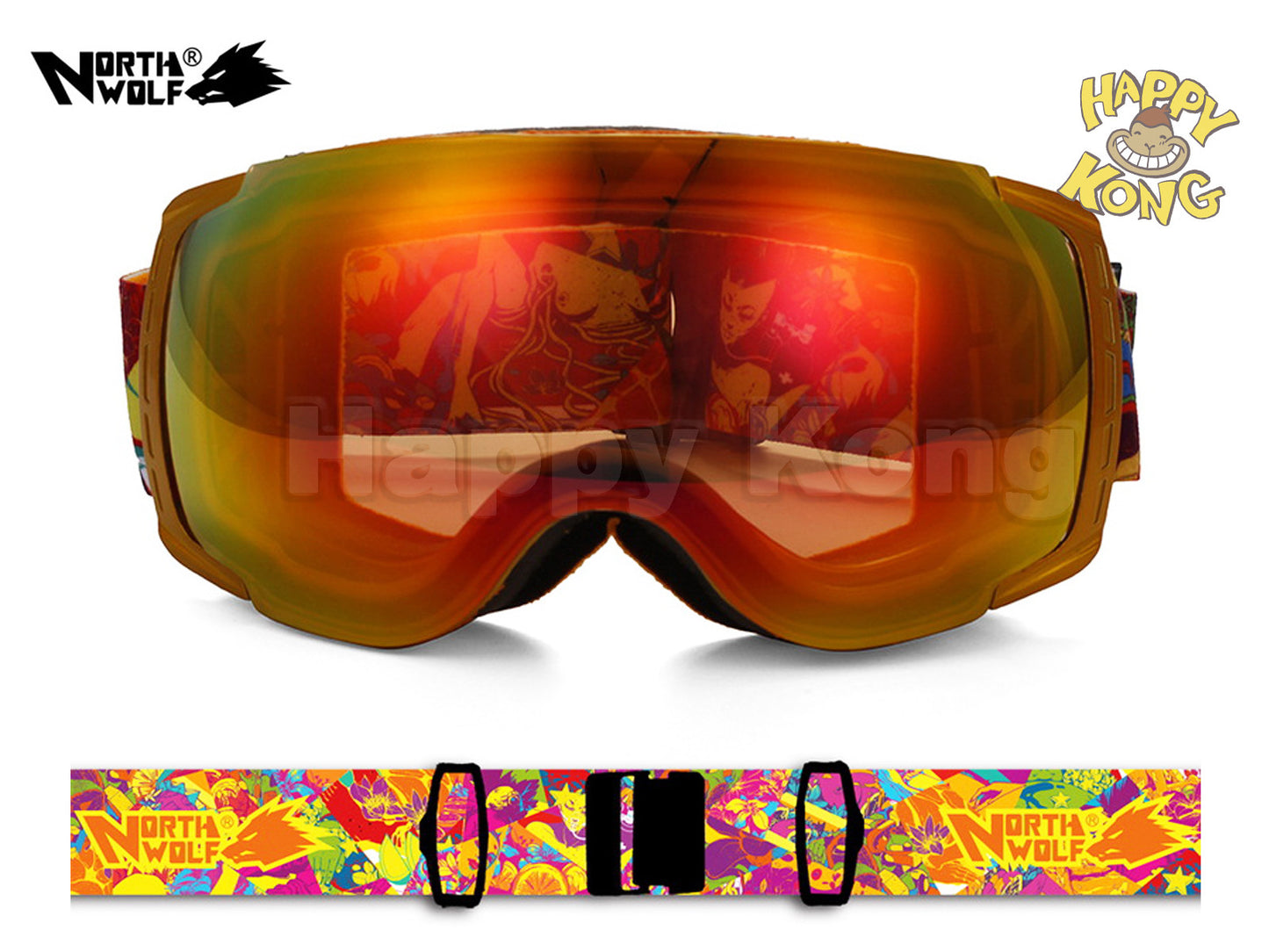North Wolf Frameless Snow / Ski Goggles ( Pompeii )