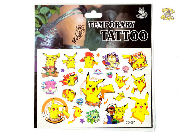 Pokemon Pikachu Party Temporary tattoo