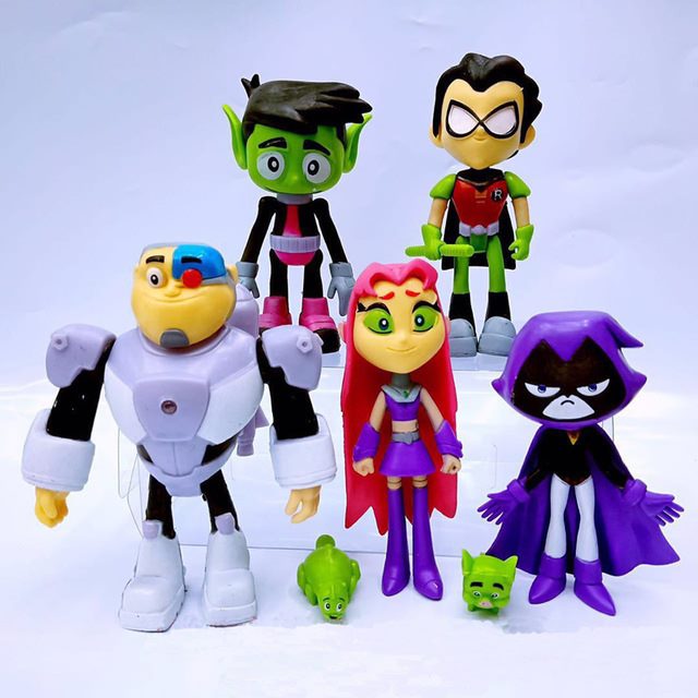 Teen titans set of 7 figures - cake topper