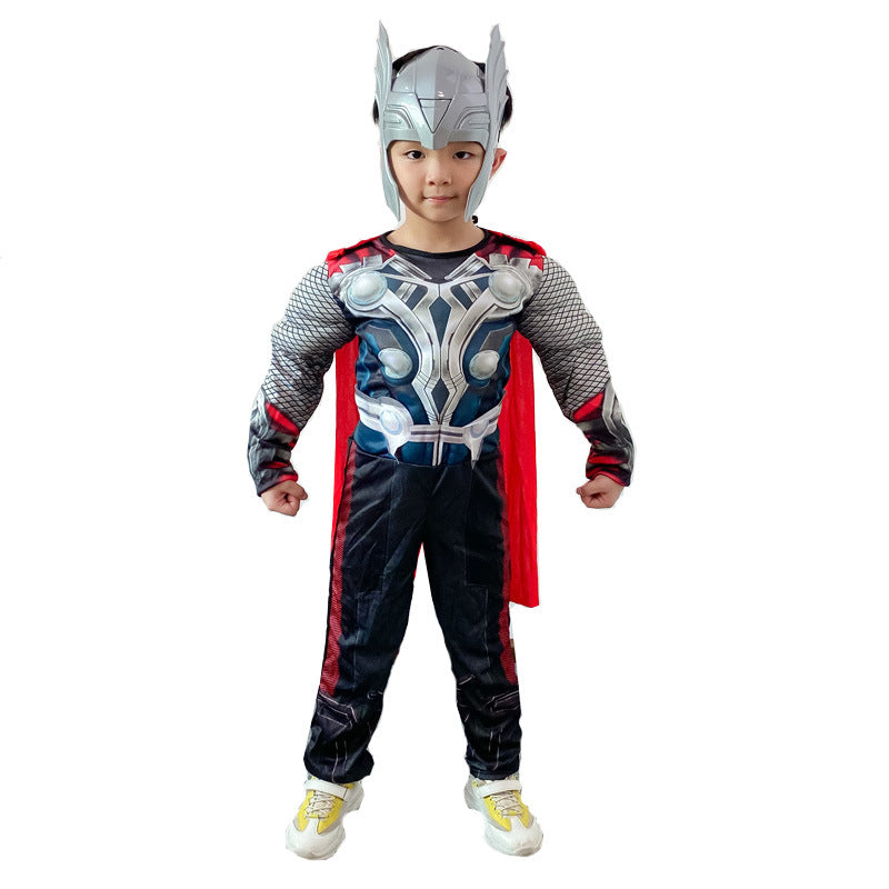 Thor Children Costume Set (Muscular style ) with LED Helmet