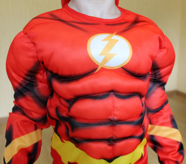 DC Super hero The Flash Children Costume Set (Muscular style ) for Large only