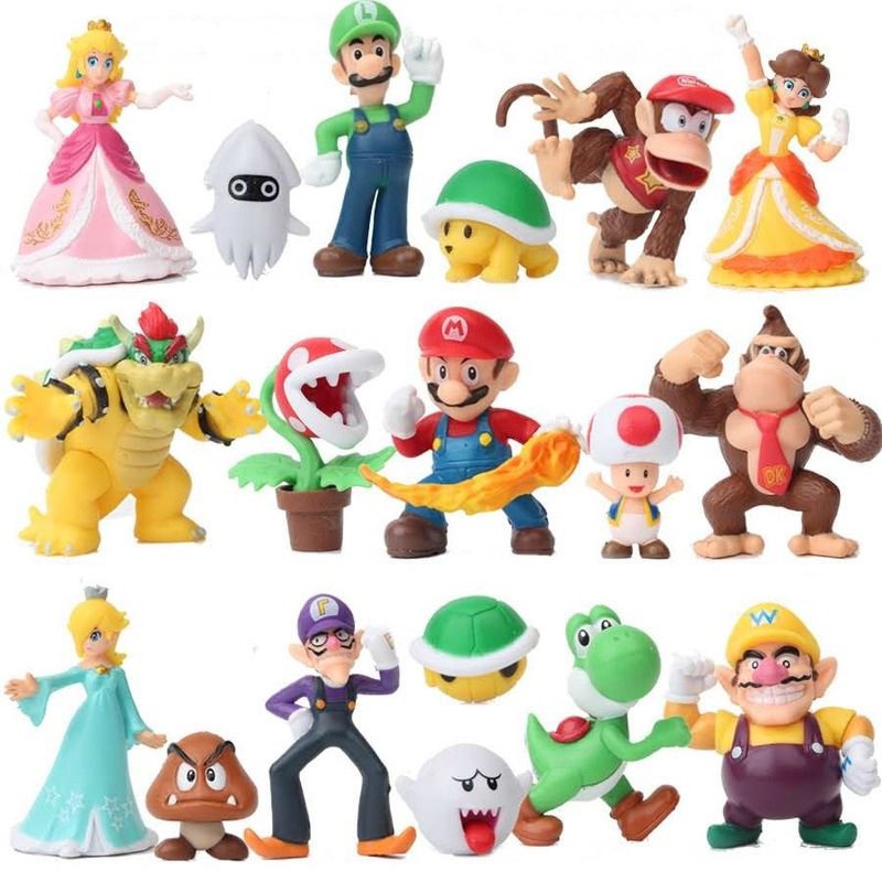 New style - 18PCS Super Mario Figures Toy, Cake Topper