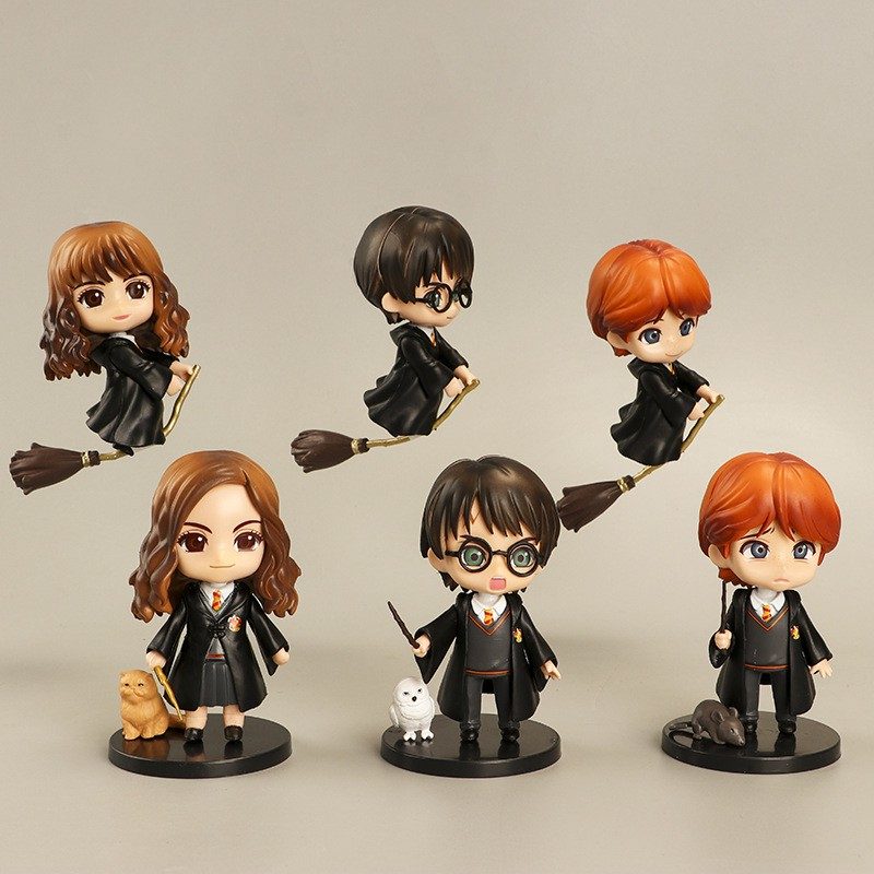 6pcs Harry potter Movie - cake topper Decoration Doll (Harry, Hermione, Ron)
