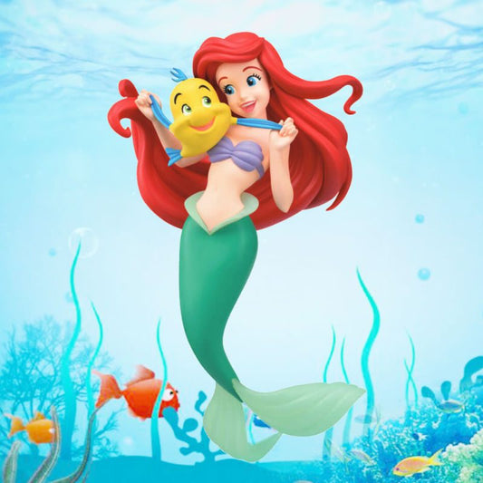 Little Mermaid Ariel and Flounder cake topper Decoration Doll