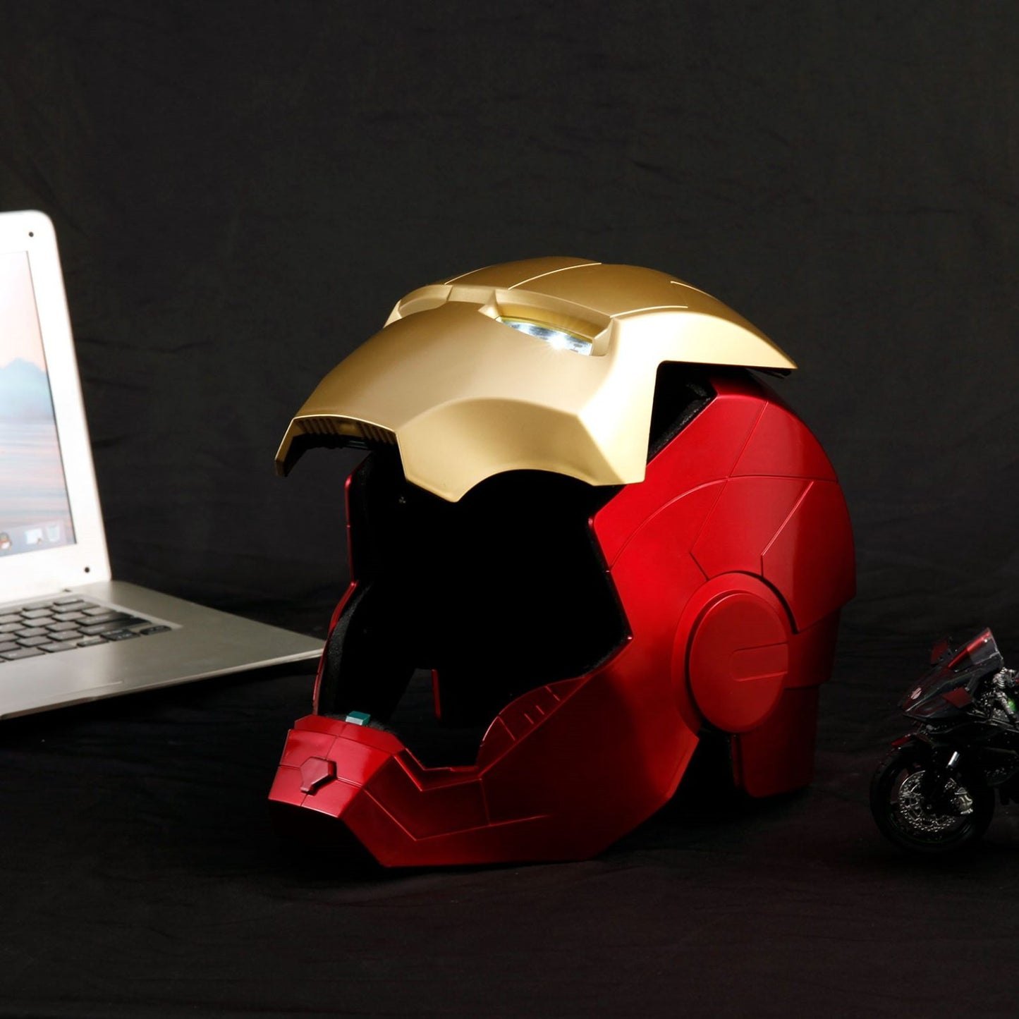Iron Man MK5 Helmet – Voice & Touch Control LED Eyes + Voice Playback