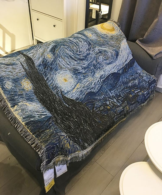 Van Gogh Starry Night Thread Blanket, Throw Blanket, Sofa cover, mat
