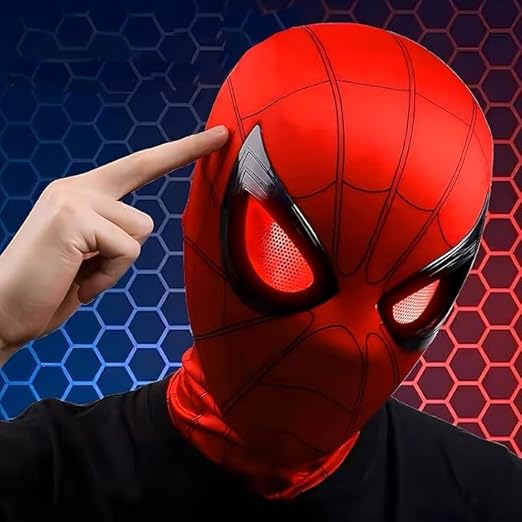 Spider-Man Mask – Touch Sensor LED Light-Up Eyes with Mechanical Eye Movement