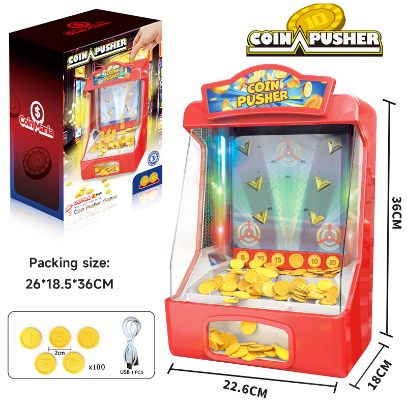 Electronic Coin Pusher Machine with Lights & Sound