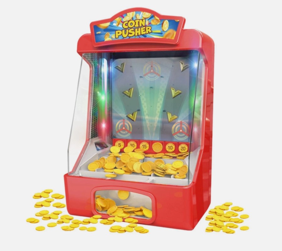 Electronic Coin Pusher Machine with Lights & Sound