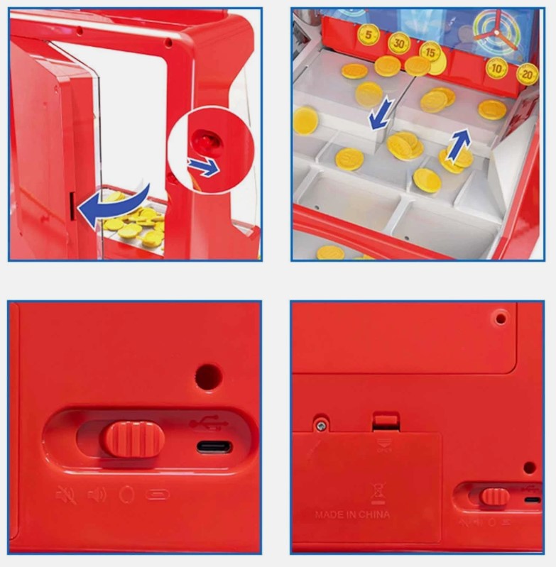 Electronic Coin Pusher Machine with Lights & Sound
