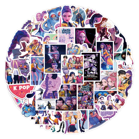 55PCS K-pop Demon Hunter Stickers – Waterproof & Sunproof Vinyl Decals
