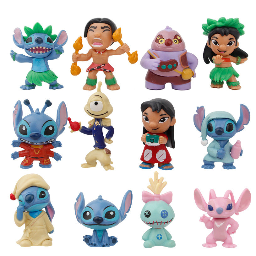 Lilo & Stitch Cake Toppers – 12PCS Toy Figures for Cake Decoration