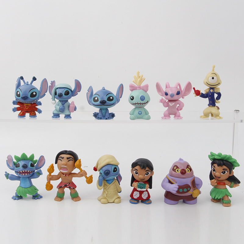 Lilo & Stitch Cake Toppers – 12PCS Toy Figures for Cake Decoration
