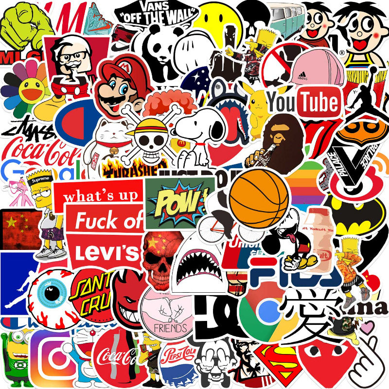 Brand Iconic Logo STICKERS 100PCS - no repeat, sun/water proof