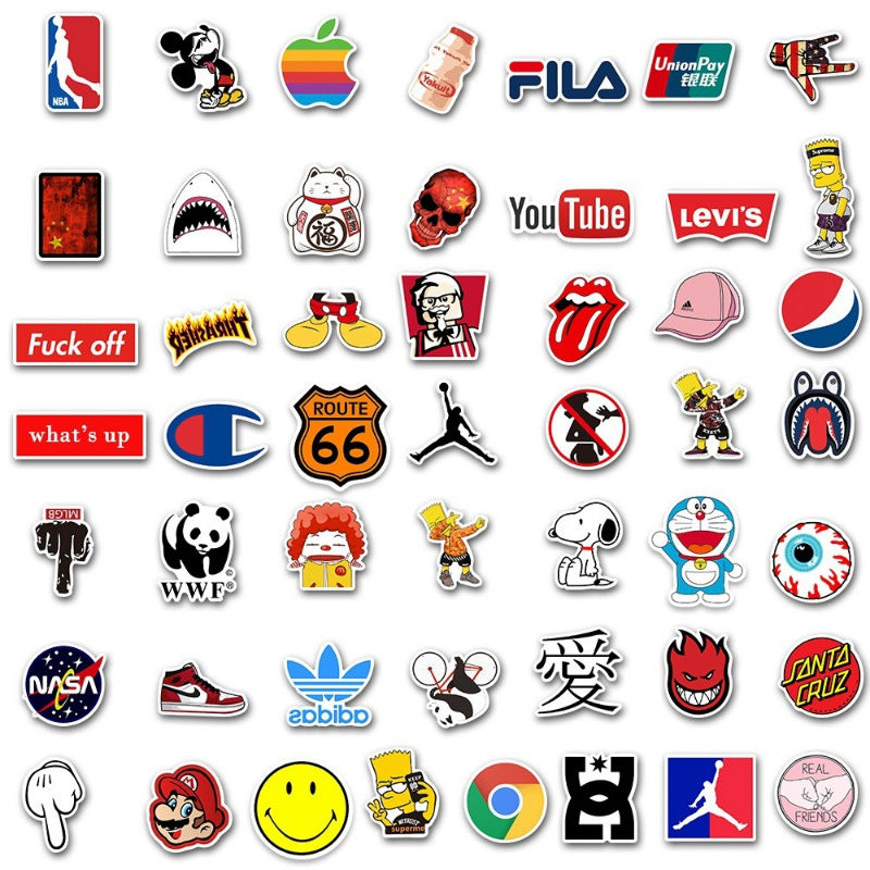 Brand Iconic Logo STICKERS 100PCS - no repeat, sun/water proof – Happy ...