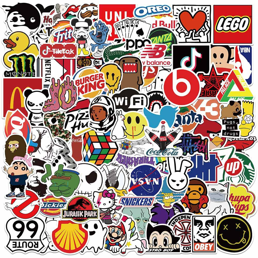 Brand Iconic Logo STICKERS 101PCS - no repeat, sun/water proof