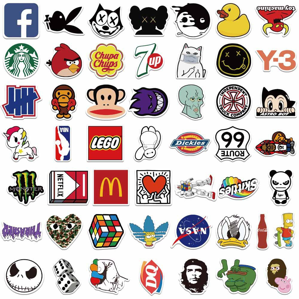 Brand Iconic Logo STICKERS 101PCS - no repeat, sun/water proof