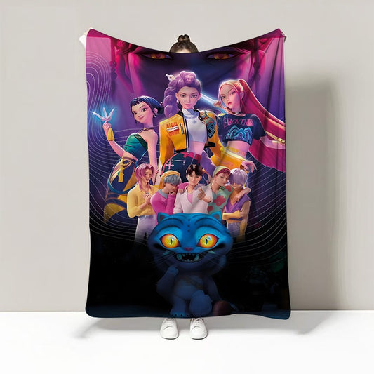 K-pop Demon Hunter Snuggle Blanket 130x150cm Cozy Kids Throw