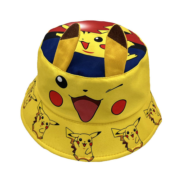 Pokemon Pikachu Yellow Bucket hat Fisherman hat