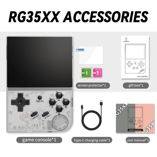 ANBERNIC RG35XX Handheld Game Console Retro Arcade 5000 Classic Games (64GB) - CLEAR