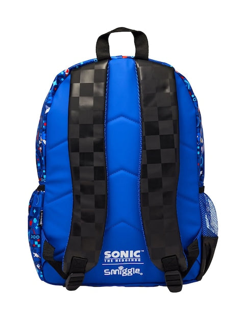 Smiggle Sonic The Hedgehog Classic Backpack – 3 Compartment School & Adventure Bag
