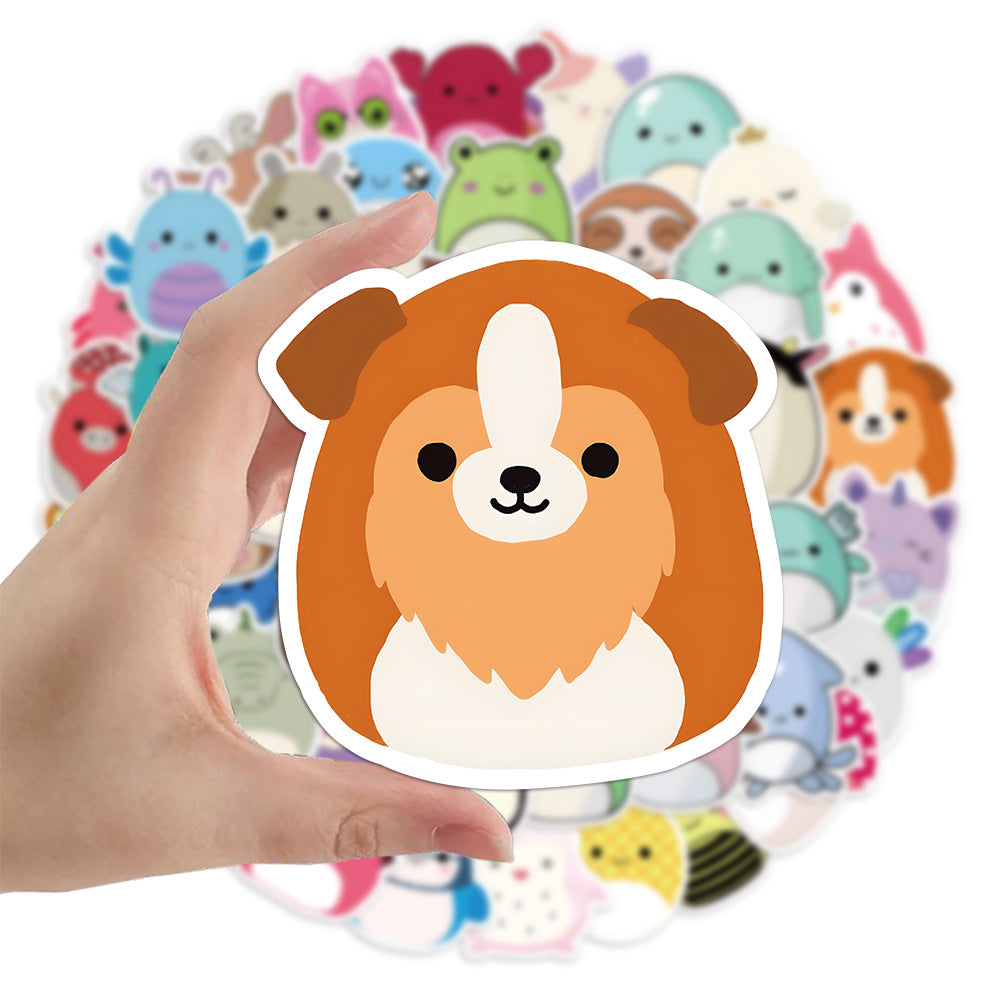 50PCS Squishmallows Doodle Stickers – Waterproof & Sunproof Vinyl Decals