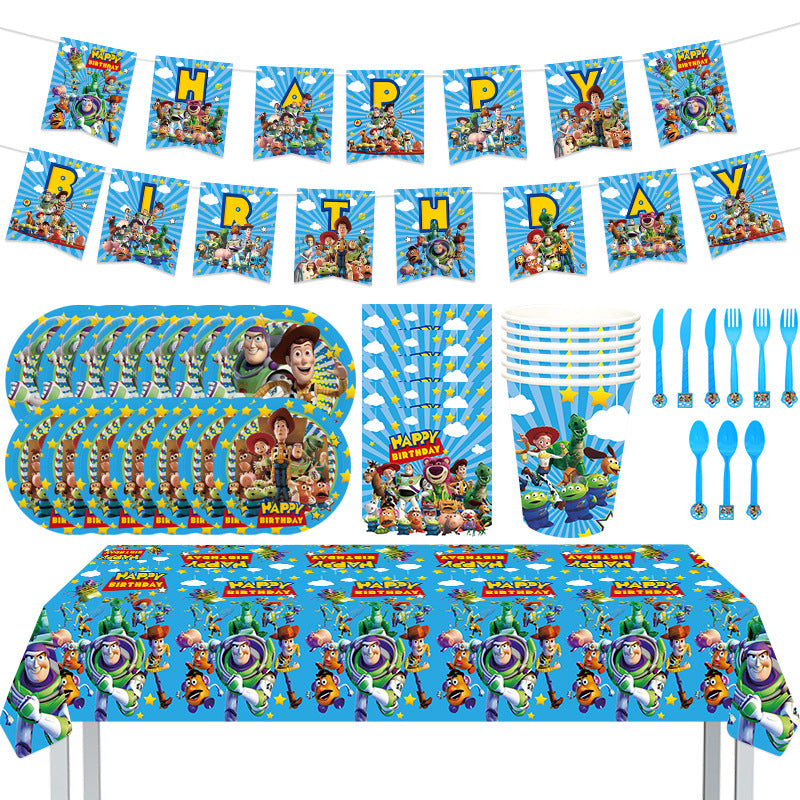 Toy Story Party Tableware Set – 9-in-1 Birthday Decoration Kit (91 Pieces)