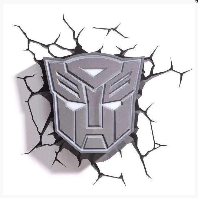Transformers 3D Light FX Wall Lamp / Night Light – Crack Sticker Design [LED Battery Powered]