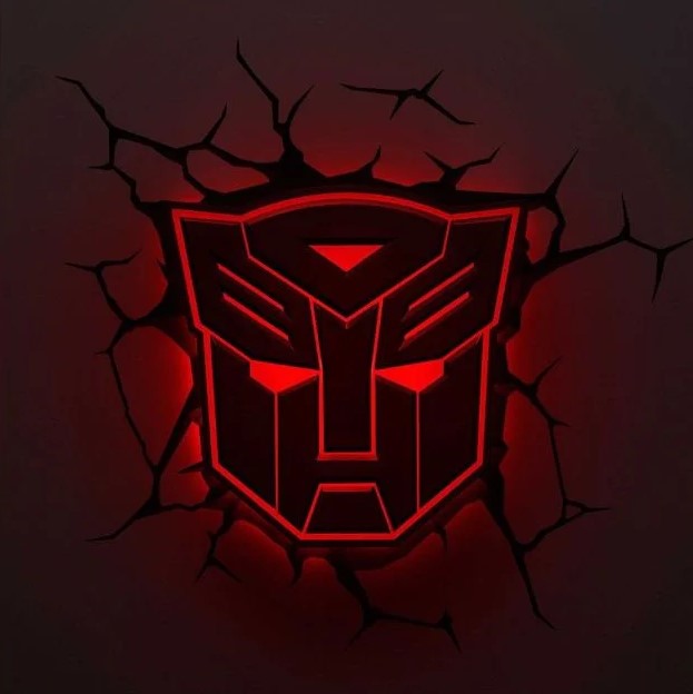 Transformers 3D Light FX Wall Lamp / Night Light – Crack Sticker Design [LED Battery Powered]
