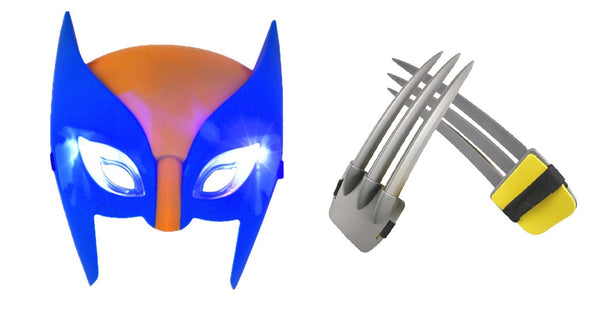 Marvel X-Men Kids dress up as Wolverine Led Mask and fake claws