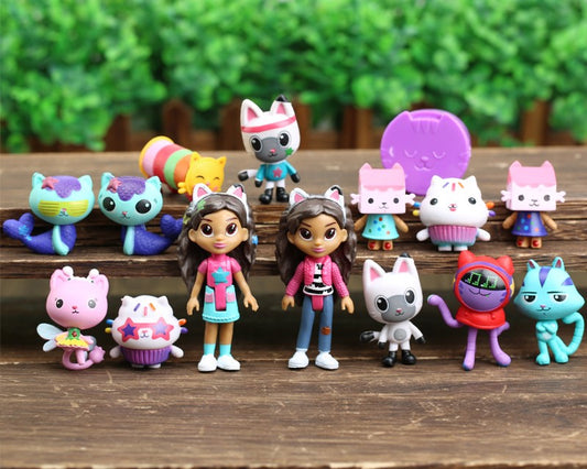 Gabby Dollhouse Cake Figure Set 15pcs PVC Toys party toys