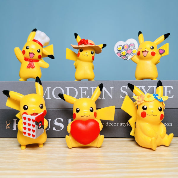 Pokemon figures Pikachu Cake figure set of 6