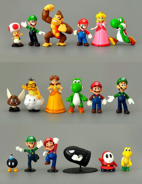 18PCS Super Mario Figures Toy, Cake Topper