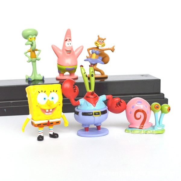Spongebob square pants - 6pcs figures cake decoration cake figures set