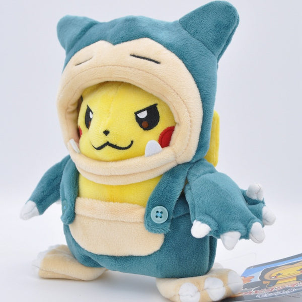 Pokemon Pikachu With Snorlax hat Plush Soft Toy dress up