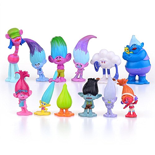 12 Pcs Troll Toys, Mini Trolls Figures Collectable Doll, Trolls Action Figures