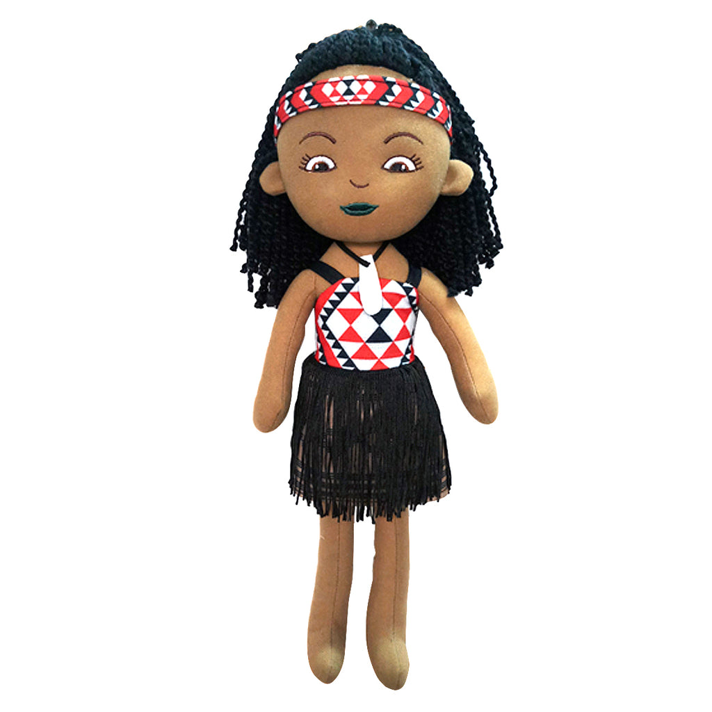 New Zealand Maori kids soft toy doll Soft Doll NZ Kapa Haka Girl 40cm