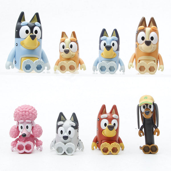 Bluey Family and Friends 2.5 inch Action Figure Set, 8 Pieces