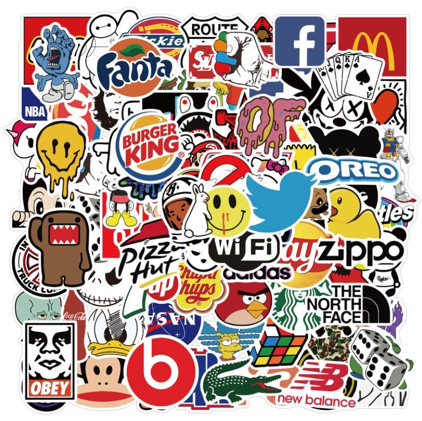 Brand Iconic Logo STICKERS 101PCS - no repeat, sun/water proof – Happy ...