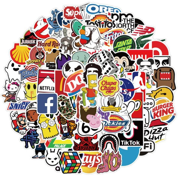 Brand Iconic Logo STICKERS 101PCS - no repeat, sun/water proof